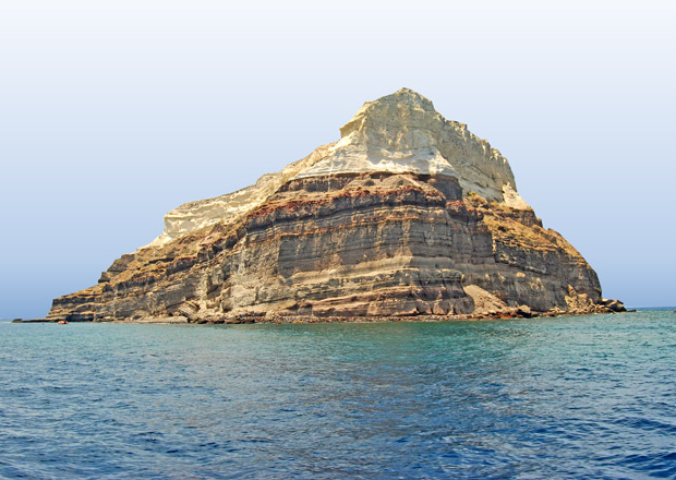 Aspronis island Santorini caldera